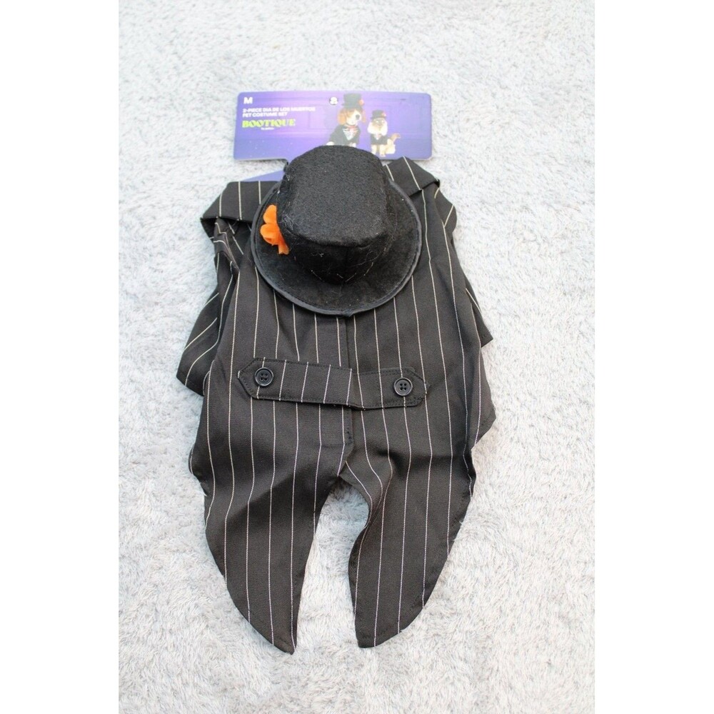 Boutique Pinstripe Skeleton Walking Dog Costume Size Medium Halloween